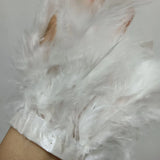 Fluffy Fur Feather Cuffs Women Real Fur Ostrich Feather Arm Cuff
