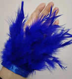 Fluffy Fur Feather Cuffs Women Real Fur Ostrich Feather Arm Cuff