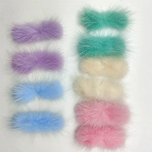 Mink Plush Ball Hairpin Headgear Corsage DIY Accessories