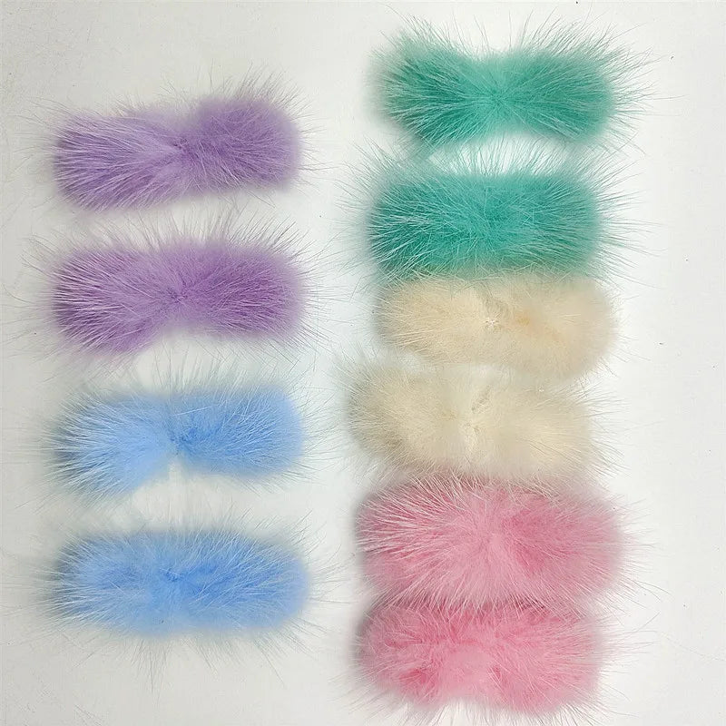 Mink Plush Ball Hairpin Headgear Corsage DIY Accessories