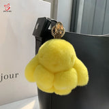 Real Rabbit Fur Pompon Bunny Keychain Key Ring Bag Car Key Chain Gift