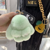 Real Rabbit Fur Pompon Bunny Keychain Key Ring Bag Car Key Chain Gift