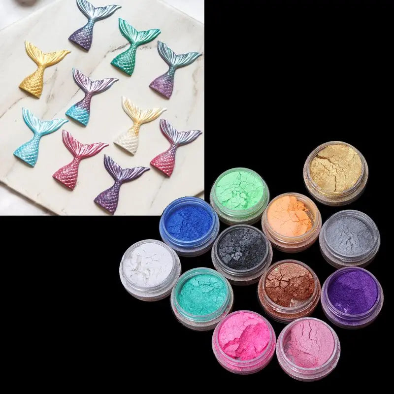 Glow-in-the-Dark Powder & Pearl Pigment Set for Resin Jewelry