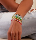 Neon Pig Snout Chain Bracelet Rainbow Candy Color Women Beaded