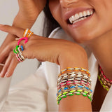 Neon Pig Snout Chain Bracelet Rainbow Candy Color Women Beaded