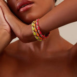 Neon Pig Snout Chain Bracelet Rainbow Candy Color Women Beaded