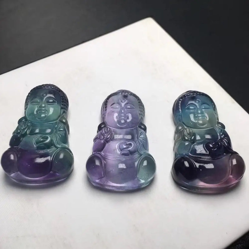 Fluorite Baby Buddha Pendant 35*20mm Crystal Jewelry