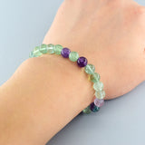 Fluorite Bracelet Natural Stones 6 8 10mm Bead Charm Jewelry for Women