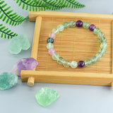 Fluorite Bracelet Natural Stones 6 8 10mm Bead Charm Jewelry for Women