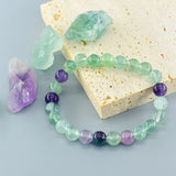 Fluorite Bracelet Natural Stones 6 8 10mm Bead Charm Jewelry for Women