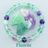 Fluorite Bracelet Natural Stones 6 8 10mm Bead Charm Jewelry for Women