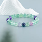 Fluorite Bracelet Natural Stones 6 8 10mm Bead Charm Jewelry for Women