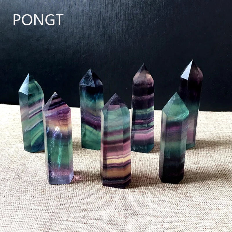 Fluorite Crystal Point Healing Reiki Chakra Pendant Pendulum