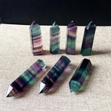 Fluorite Crystal Point Healing Reiki Chakra Pendant Pendulum