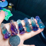 Fluorite Avolokitesvara Pendant Clavicle Chain Crystal Jewelry for Women