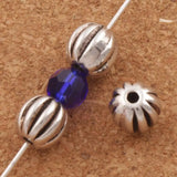 Fluted Corrugated Round Zinc Alloy Rondelle Spacer Beads L628 7.5x7.73mm
