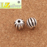 Fluted Corrugated Round Zinc Alloy Rondelle Spacer Beads L628 7.5x7.73mm