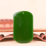 Green Jade Pendant Necklace Hand Carved Charm Amulet Accessories