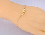 Angel's Wings Charm Bracelet Stainless Steel Rhinestone Jewelry FB23006
