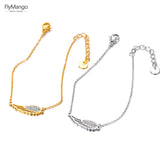 Angel's Wings Charm Bracelet Stainless Steel Rhinestone Jewelry FB23006