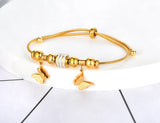 Snake Chain Bracelet with Butterfly Charm