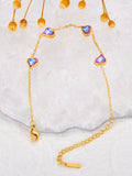 Heart Chain Bracelet 18K Plated Stainless Steel Charm Jewelry