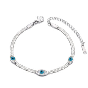 Stainless Steel Eye Charm Bracelet Snake Chain Jewelry