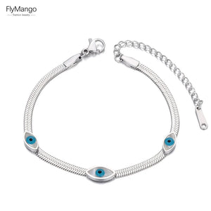 Stainless Steel Eye Charm Bracelet Snake Chain Jewelry