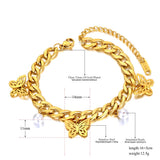Stainless Steel Butterfly Charm Bracelet for Women