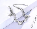 Stainless Steel Butterfly Charm Bracelet for Women