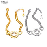 Stainless Steel Roman Numeric Circle Chain Bracelet Bangle Charm
