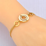 Stainless Steel Roman Numeric Circle Chain Bracelet Bangle Charm