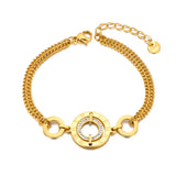Stainless Steel Roman Numeric Circle Chain Bracelet Bangle Charm