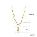 Stainless Steel CZ Crystal Charm Pendant Necklace Hiphop/Rock Link Chain Jewelry