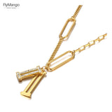 Stainless Steel CZ Crystal Charm Pendant Necklace Hiphop/Rock Link Chain Jewelry