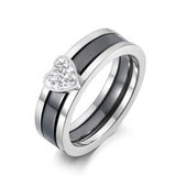 Titanium Stainless Steel Heart Wedding Ring FR19100