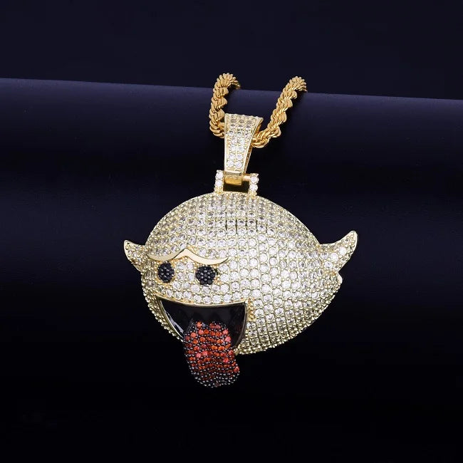 Flying Ghost Hip Hop Pendant Bling Men's Necklace