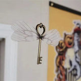 Vintage Bronze Flying Keys with Dragonfly Wing Charms