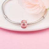 Flying Unicorn Pig Charm Beads S925 Couple Pendant Bracelet