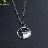 925 Silver Chinese Style House Moon Pendant Necklace Women