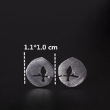 925 Silver Tree Branch Bird Stud Earrings Women Jewelry