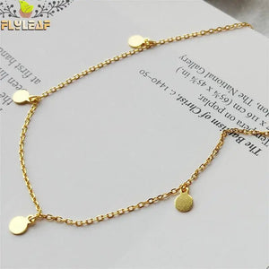 925 Sterling Silver Choker Necklace for Women - Round Piece