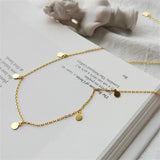 925 Sterling Silver Choker Necklace for Women - Round Piece