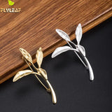 925 Silver 18k Tree Branch Leaf Lady Brooch