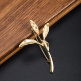 925 Silver 18k Tree Branch Leaf Lady Brooch