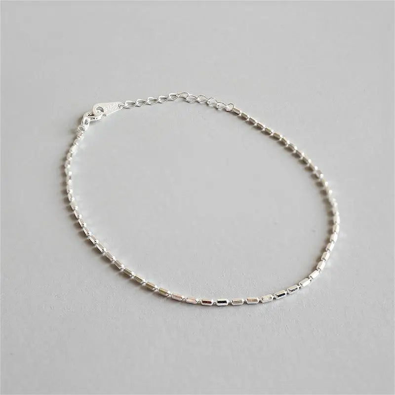 925 Silver Bamboo Car Flower Bucket Bracelet