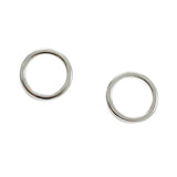 925 Silver Hollow Round Stud Earrings - Fine Jewelry