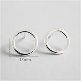 925 Silver Hollow Round Stud Earrings - Fine Jewelry