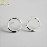 925 Silver Hollow Round Stud Earrings - Fine Jewelry