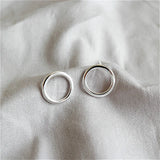 925 Silver Hollow Round Stud Earrings - Fine Jewelry